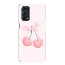 Чехол с розовым рисунком для OPPO A74 (Розовые вишни)