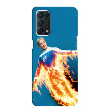 Чехол с принтом Фантастическая четверка для OPPO A74 – Человек-Факел