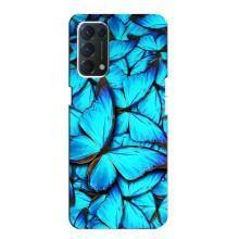 Силиконовый бампер с картинкой животных для OPPO A74 (Крылья бабочек)