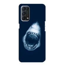 Силиконовый бампер с картинкой животных для OPPO A74 (Пасть Акулы)