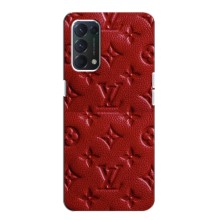 Текстурный Чехол Louis Vuitton для Оппо А74 (Красный ЛВ)