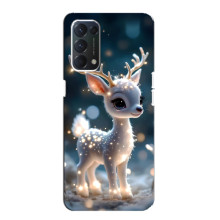 Яскравий чохол для OPPO A74 з Зимові Оленята – Блискуче оленятко