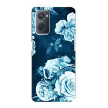 Чехлы (ART) Цветы на Oppo A76 (VPrint) (Голубые Бутоны)