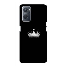 Чехол (Корона на чёрном фоне) для Оппо А76 – Белая корона