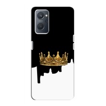 Чехол (Корона на чёрном фоне) для Оппо А76 – Золотая корона
