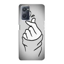 Чехол с принтом для Oppo A76 (AlphaPrint - Знак сердечка) – Значок Love