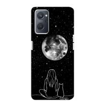 Чехол с рисунком кот на Oppo A76 (Девушка с котом)