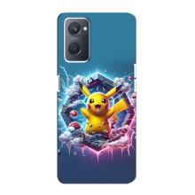 Чехол с Пикачу на Oppo A76 (Лого Пикачу)