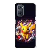 Чехол с Пикачу на Oppo A76 (Пикачу с мячом)