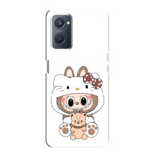 Чохол з принтом Лабубу для Oppo A76 – Білий Лабубу