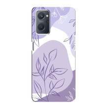 Силиконовый чехол с принтом в цветах на Oppo A76 – Фиолетовый дизайн