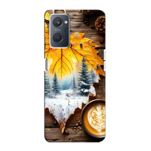 Чехол с уникальным дизайном «Осень с кофе» для Oppo A76 – Осенне-зимнее кофе