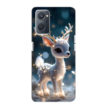 Яркий чехол для Oppo A76 с Зимними Оленятами – Блистающий оленёнок