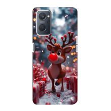 Яркий чехол для Oppo A76 с Зимними Оленятами – Олень среди подарков