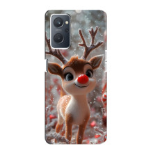 Яркий чехол для Oppo A76 с Зимними Оленятами
