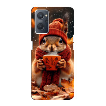 Печатный чехол «Зверята с кофе» для Oppo A76 – Белка с кофе