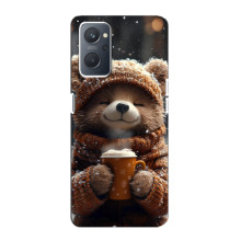 Печатный чехол «Зверята с кофе» для Oppo A76 – Мишка с кофе