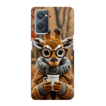 Печатный чехол «Зверята с кофе» для Oppo A76 – Жираф с кофе