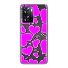 Чехлы для любимой на Оппо А77 (VPrint) (Pink hearts)