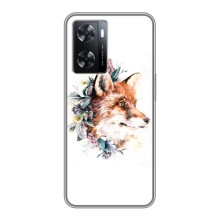 Чехлы с картинкой Лисички для Oppo A77 (VPrint) (Лисичка в цветочках)