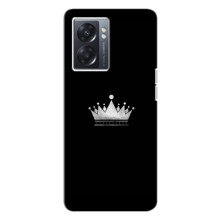 Чехол (Корона на чёрном фоне) для Оппо А77 – Белая корона