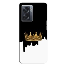 Чехол (Корона на чёрном фоне) для Оппо А77 – Золотая корона