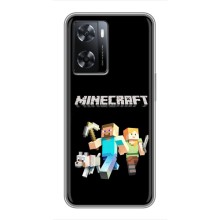Чехол Майнкрафт на Oppo A77 (AlphaPrint) Minecraft (герои Minecraft)