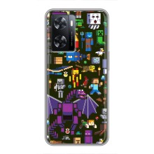 Чехол Майнкрафт на Oppo A77 (AlphaPrint) Minecraft (Коллаж Майнкрафт)