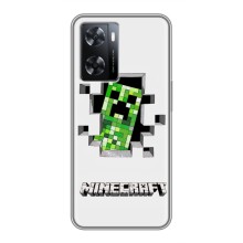 Чехол Майнкрафт на Oppo A77 (AlphaPrint) Minecraft (крипер Майнкрафт)