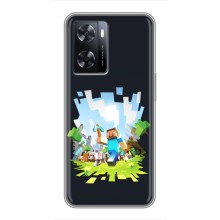 Чехол Майнкрафт на Oppo A77 (AlphaPrint) Minecraft (персонажи Minecraft)