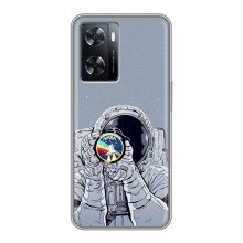Чехол NASA для Oppo A77 (AlphaPrint) (Космонавт фото)