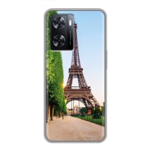 Чехол Эйфелева Башня для Oppo A77 - (AlphaPrint) (Дорога в Париж)