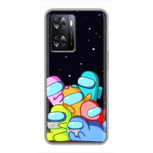 Чехол Амонг Ас для Oppo A77 (AlphaPrint) (Скины в космосе)