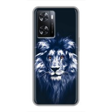 Чехол со Львом для Oppo A77 (VPrint) (Синий Лев)