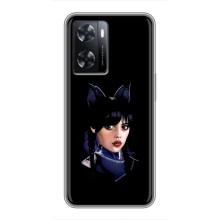 Чехлы Венсдей на Oppo A77 Уэнсдей (AlphaPrint) (серьезная Уэнздей)