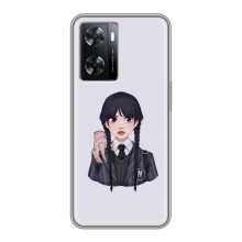 Чехлы Венсдей на Oppo A77 Уэнсдей (AlphaPrint) (Уэнздей и Вещь)