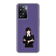 Чехлы Венсдей на Oppo A77 Уэнсдей (AlphaPrint) (Уэнздей в черном)