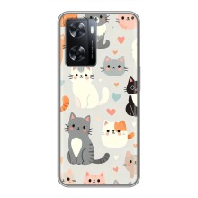 Чехол с рисунком кот на Oppo A77 (Коллаж котов)