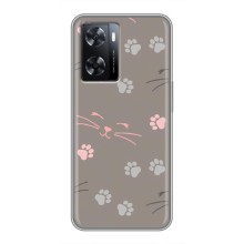Чехол с рисунком кот на Oppo A77 (Лапы и усы)