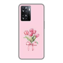 Чехол с розовым рисунком для Oppo A77 (Букет цветов)