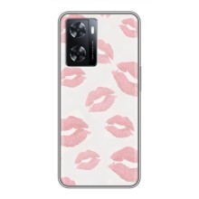 Чехол с розовым рисунком для Oppo A77 (Розовые губы)