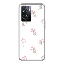 Чехол с розовым рисунком для Oppo A77 (Розовые цветы)