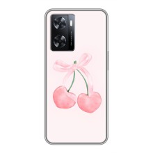 Чехол с розовым рисунком для Oppo A77 (Розовые вишни)
