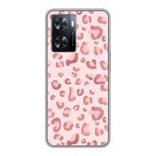 Чехол с розовым рисунком для Oppo A77 (Розовый леопард)
