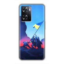 Чехол с украинским воином на Oppo A77 (Украинский прапор)