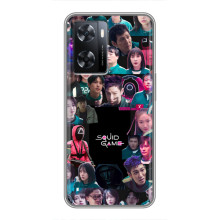 Чехол Гра в кальмара для Oppo A77 – Коллаж игры кальмара