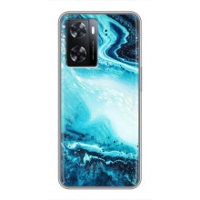 Мраморный чехол на Oppo A77 (VPrint) (Голубой мрамор)