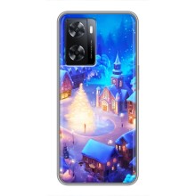 Рождественские Чехлы для Oppo A77 (VPrint) (Рождественский город)