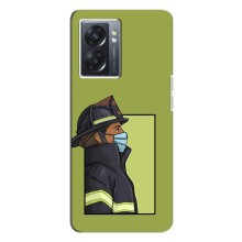 Силиконовый бампер (Работники) на Oppo A77 – Пожарник