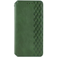 Кожаный чехол-книжка GETMAN Cubic (PU) для Oppo A78 4G – Зеленый